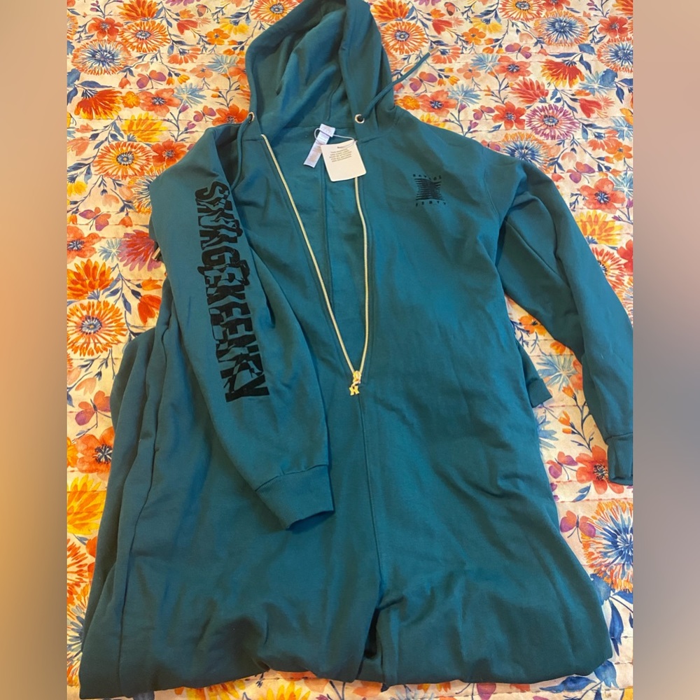 Teal hooded onesie
